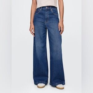 Gap High Stride Women's Blue High Waisted Wide Leg Baggy Denim Jeans Size 26